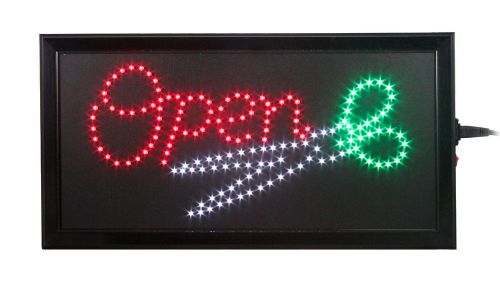 LED Business Sign New Animated Store - Barber Shop Open with Scissors