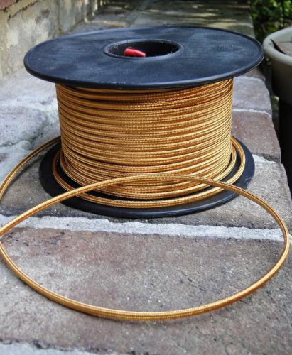 250&#039; rayon antique gold cloth electrical wire lighting, old cord, lamp parts for sale