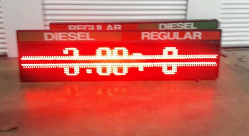 SUPER BRIGHT OUTDOOR LED GAS STATION SIGNS.W/WIRELESS REMOTE.102&#034;LONGx25&#034;HIGH