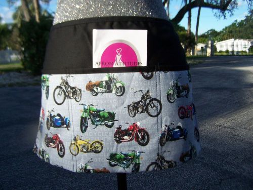 motorcycle 3 pocket aprons,motorcycle prints,assorted cycles