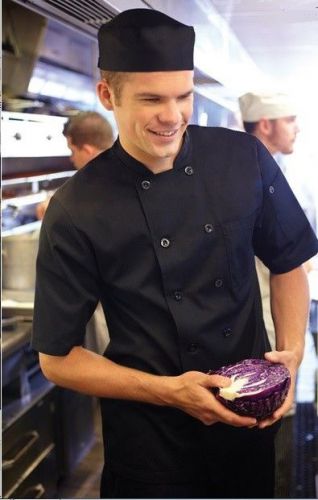 Chambery basic chef coat chef works black short sleeve for sale