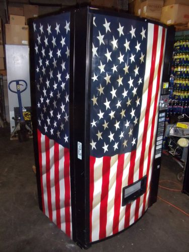 Dixie narco 501e beverage vending machine with american flag front for sale