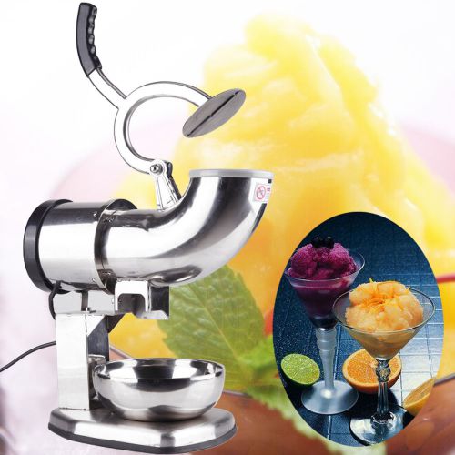 110V 60Hz Electric Snow Cone Maker Shaved Ice Crusher Shaver Machine Stainless
