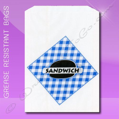 Grease Resistant Extra Long Sandwich Bags – 6-3/4 x 3/4 x 8-1/2 – Printed San...