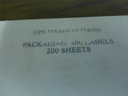 400 Shipping Packaging Labels Peel and Stick Half-Sheet UPS 01774501