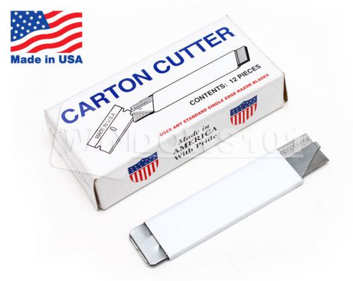 Carton cutter (12 cutters) made in usa compact utility retractable knife box cut for sale