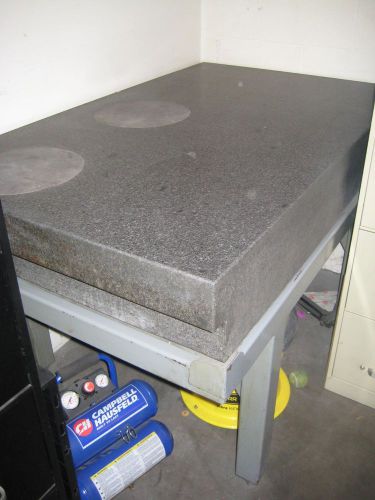 Large Granite Inspection Table on Steel Stand, 60&#034; x 36&#034; x 8.5&#034;