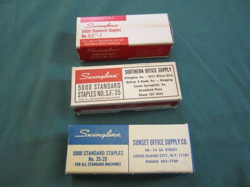 3 Retro Vintage Swingline Staples Boxes w/Staples, For Standard Staplers, No 747