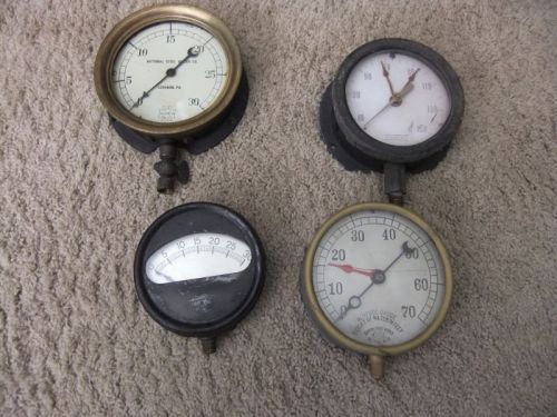 Steam, air, water gauges.  Assortment of four different.