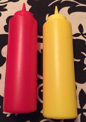 Ketchup Mustard Condiment Dispenser Squeeze Plastic Bottle Set