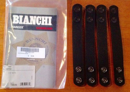 Bianchi Black Belt Keeper with Hook and Loop Closure Model 7406 - Pack of 4