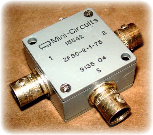 Splitter/combiner, coaxial, power, 75?, 2 way-0°, 0.25 to 300 mhz (used) for sale