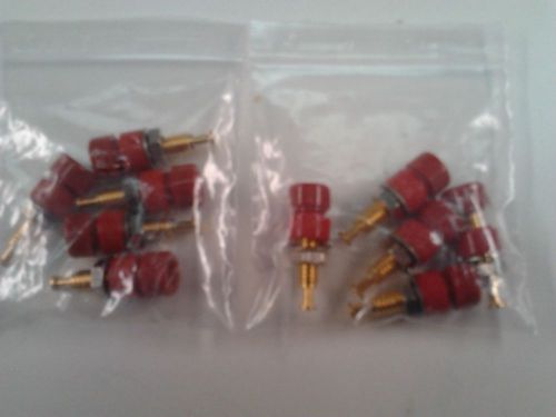 Pomona 3542-2 Red Pin Tip Jack Gold Plated New Lot of qty = 10