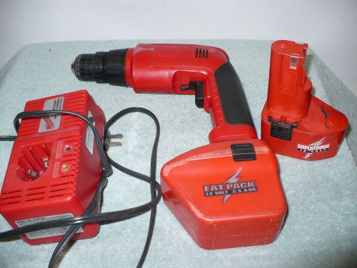 Milwaukee Driver/ Drill 3/8&#034;  12 volt chargerm &amp; 2 batteries-