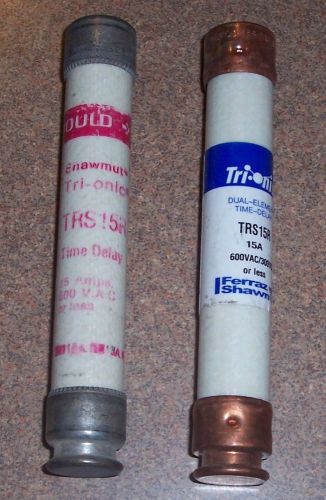 Time Delay Fuse TRS15R, 15 AMP, 600 VAC, Tri-Onic &amp; Gould