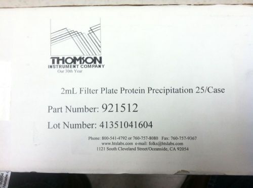 Thomson 2ml filter protein precipitation 25/Case, Part# 921512