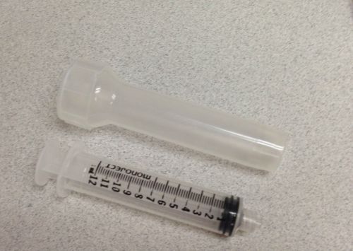 Monoject 80ea 12cc luer lock tip syringes 12ml sterile syringe only no needle for sale