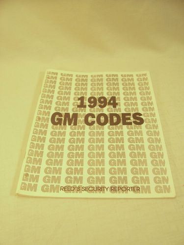 1994 GM Key Codes Manual Locksmiths