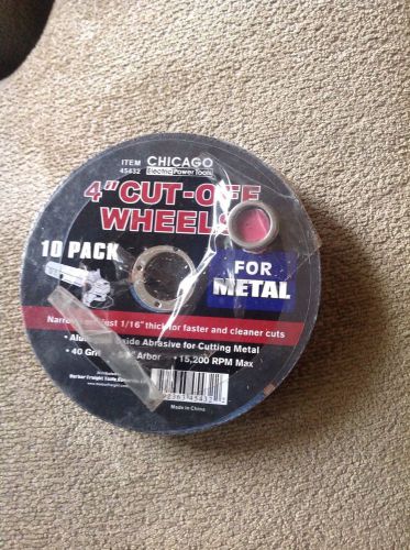 NEW Chicago Electric PowerTools 10 Pack 4-1/2&#034; Cutoff Wheels Metal FREE SHIPPING