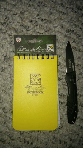 Rite in the rain 3x5 notepad and Gerber folding knife, brand new