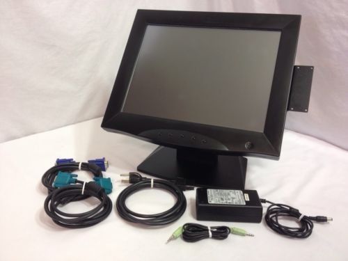 Tyco ELO Touch-Screen 15&#034; POS Tek-Visions Point Of Sale LCD Monitor w/ Card Read