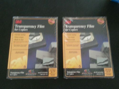 Lot of 2 | 3M PP2500 Transparency Film For Copiers 100 Sheets 8 1/2&#034; x 11&#034;