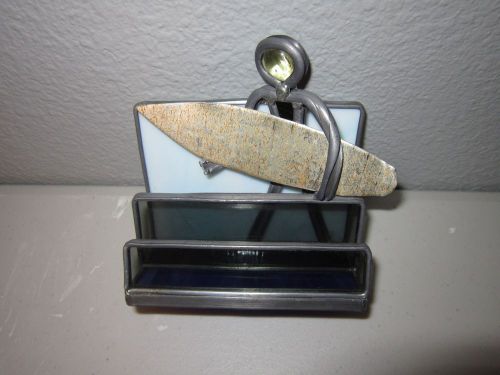 Business Card Holder Surfer Stained Glass