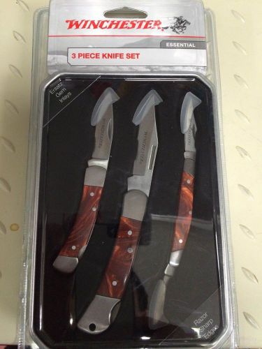 Winchester, Essential, 3 Piece Knife Set, Razor Sharp Edges, Tin Collector Case