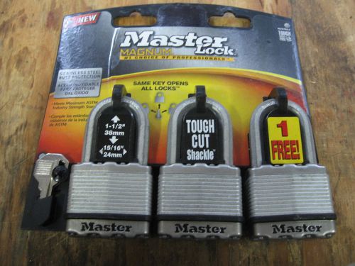 3pc set master lock magnum lock set stainless keyed alike heavy duty for sale