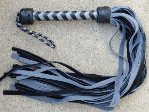 SILVER CLASSY Patent Leather 36 Tail Flogger Whip - NEW HORSE TRAINING TOOL