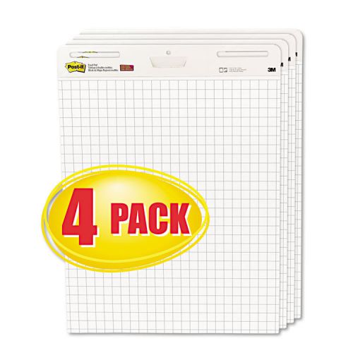 Self-stick easel pads, quad rule, 25 x 30, white, 4 30-sheet pads/carton for sale