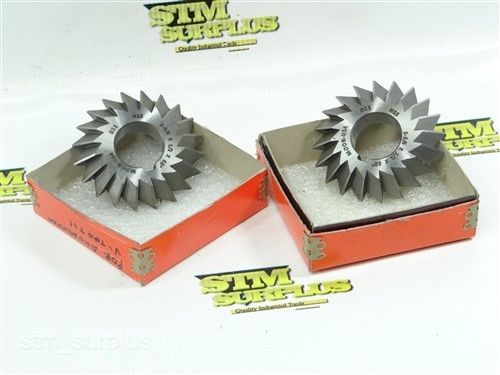 NEW!! PAIR OF HSS MOON DOUBLE ANGLE MILLING CUTTERS 2-3/4&#034; WITH 1&#034; BORE