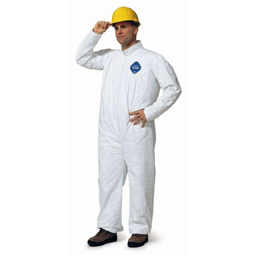 6PK Dupont Tyvek TY120 Disposable Ty120Swhl002500 Coverall Zipper Front Large