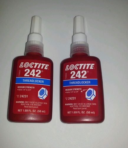 2 bottles loctite 242 medium strength threadlocker 1.69oz per bottle