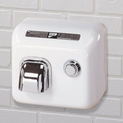 NEW American Dryer DR20N Steel Cover Push Button Hand Dryer, 110-120V, White