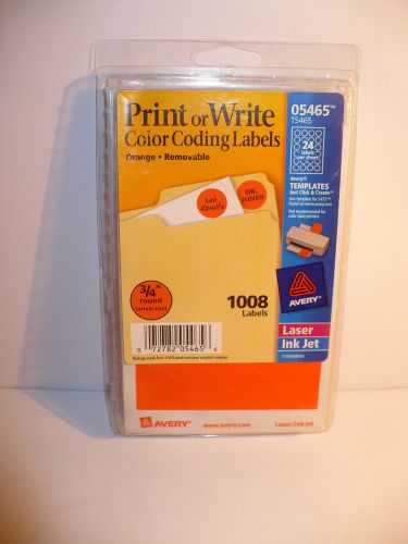 Avery Print or Write Color Coding  Labels 05465 1008 3/4 in round ORANGE