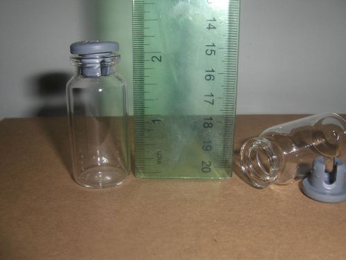 Small vials, bottles. 10ml with RUBBER  stopper