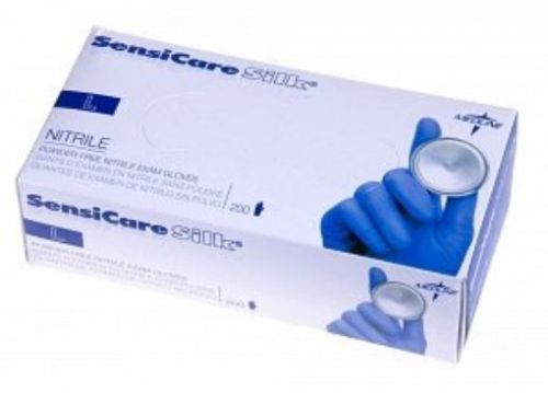 Medline Sensicare Silk Nitrile Exam Gloves  Dark Blue  Small  200 Count