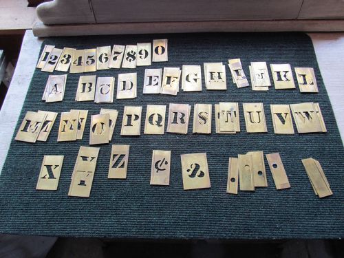 Vintage 1&#034; high brass letters and numbers almost 2sets of letters 2.5&#034; high for sale