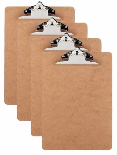 New 4x Brown OIC Clipboards Letter Size Hardboard Clip Boards Quantity Four