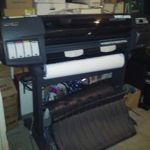 Hp designjet 1050c plotter  with print heads &amp; ink 36inch printer for sale