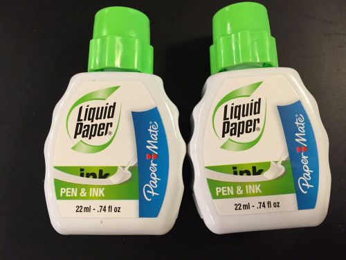12 Pack  Paper Mate Liquid Paper Correction Fluid White Out .74 fl oz per Bottle
