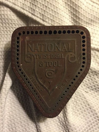 Vintage National Twist Drill &amp; Tool Cast Drill Index, 60 Number Sized Holes
