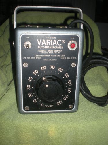 General Radio  W10MT3  10 Amp  0-140 VAC Output   Variac Autotransformer