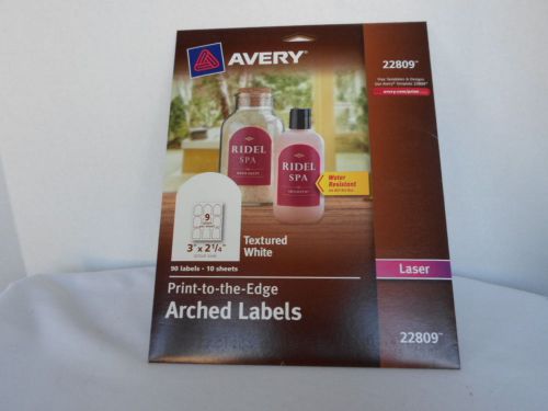 Avery - Print-to-the-Edge Arched Labels - Textured White - Water Resistant