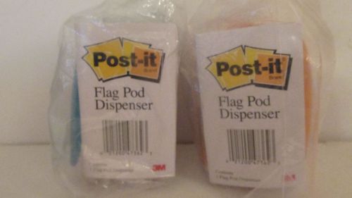 Post-It Flag Pod Dispenser ~Holds 3 Units ~Orange or Blue ~ Free Shipping