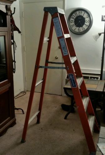Louisville 6-foot step ladder - heavy-duty fiberglass type ia 300-lb. duty for sale