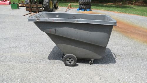 Rubbermaid 1014 tilt truck 1 cubic yard push material cart caster wheels for sale