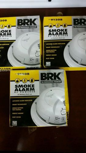 3 BRK First Alert Smoke Detector &amp; Alarm AC Powered 9120B with Battery Backup