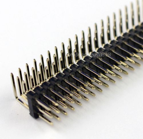 2Pcs Gold Plated 2.54mm Pitch 3x40 Pin 120 Pin Right Angle Male Pin Header Strip